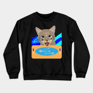 Mackerel Tabby Cat Breakfast Crewneck Sweatshirt